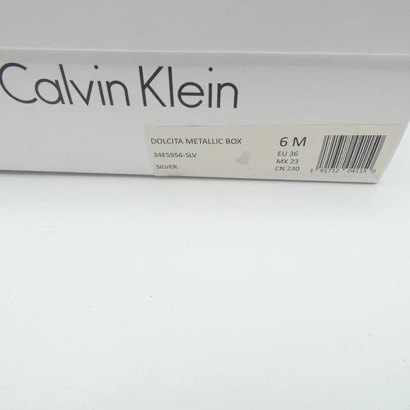 Calvin Klein Dolcita Metallic Silver Strappy Stiletto Sandals 6M 34E5956-SLV - Picture 8 of 8